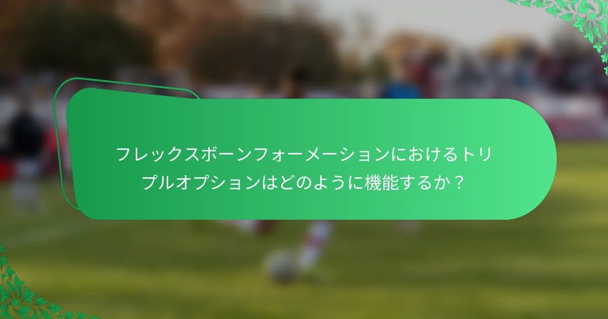 フレックスボーンフォーメーションにおけるトリプルオプションはどのように機能するか？