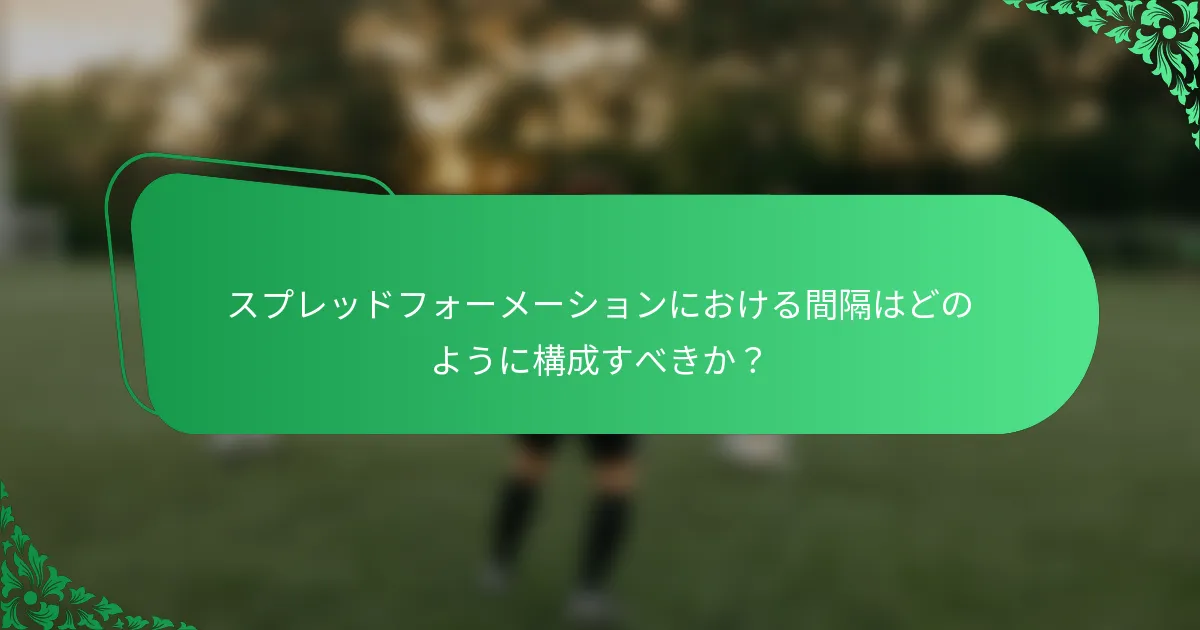 スプレッドフォーメーションにおける間隔はどのように構成すべきか？